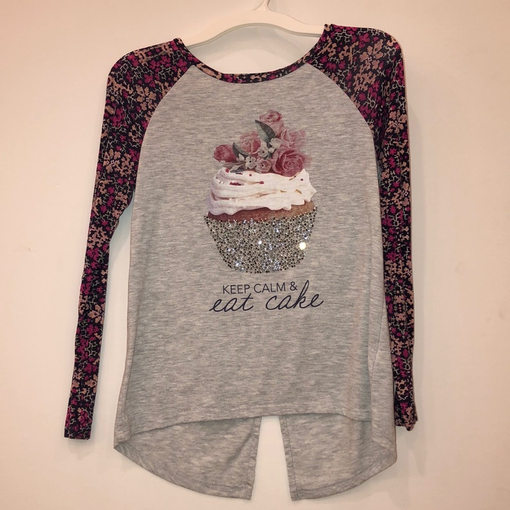 Sequin “Keep Calm & Eat Cake” Shirt